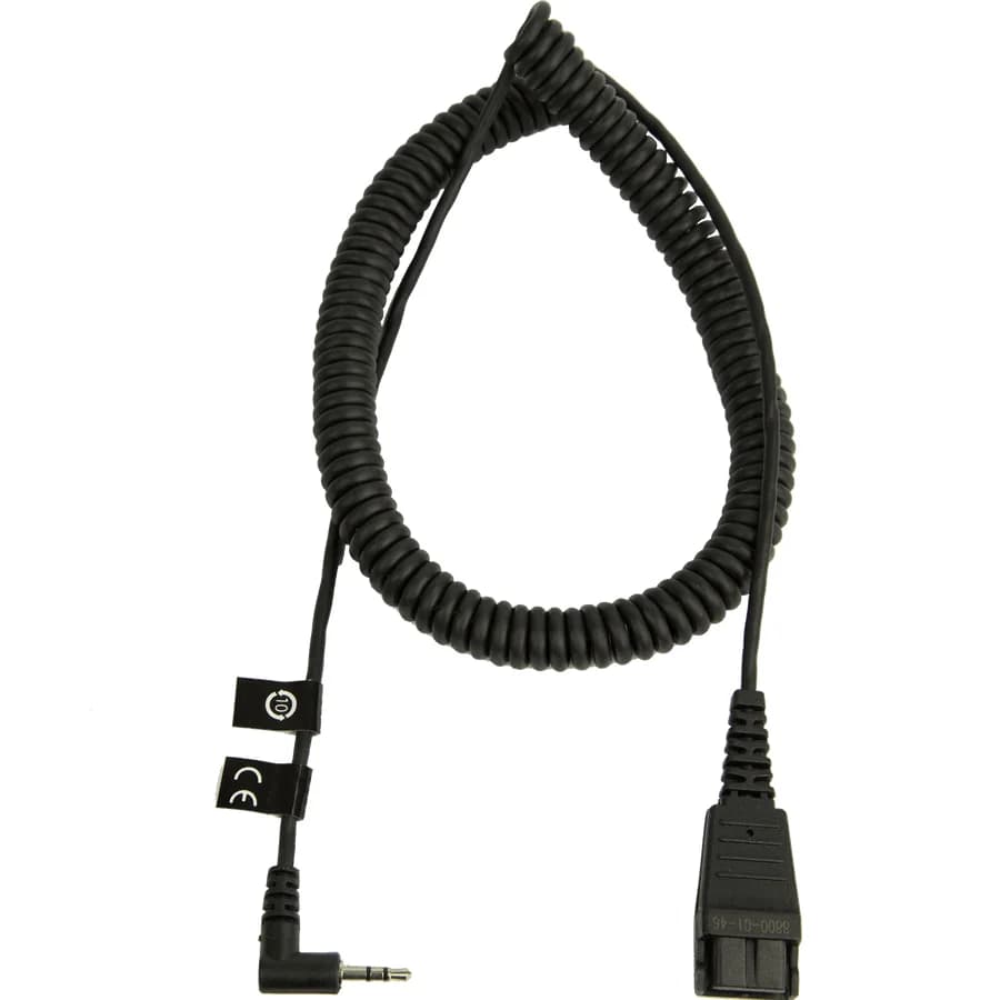 Jabra QD auf 2,5mm Klinke Spiralkabel