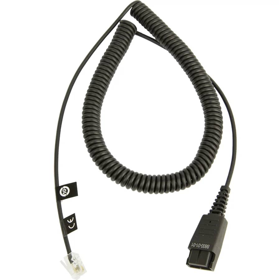 Jabra QD auf RJ10, Spiralkabel