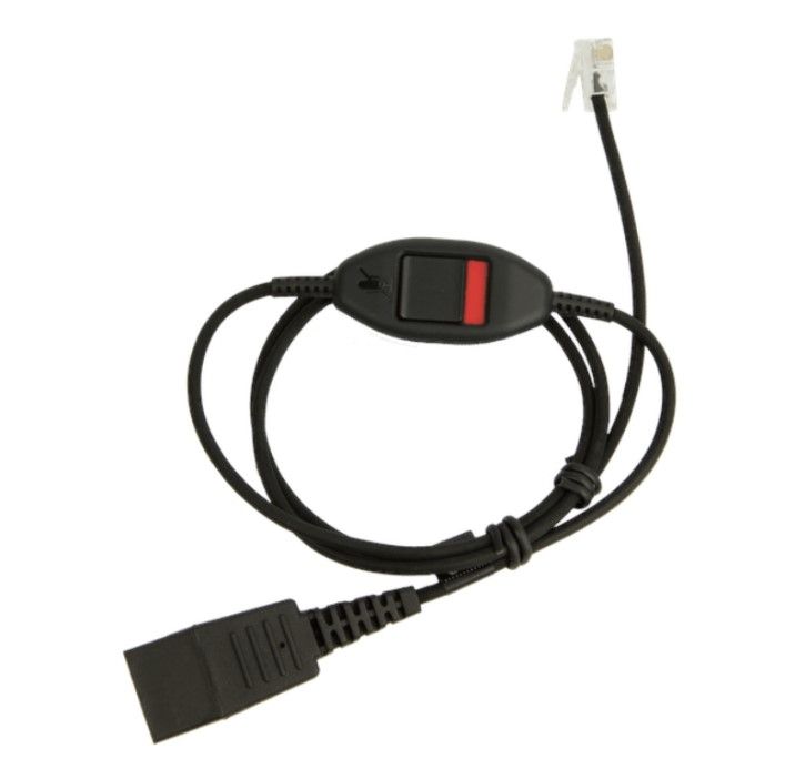 Jabra QD/RJ-10 inkl. Stummschalter Kabel glatt