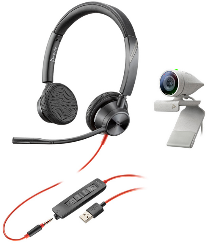 Poly Studio P5 USB HD Webcam Bundle mit Blackwire C3325 Headset