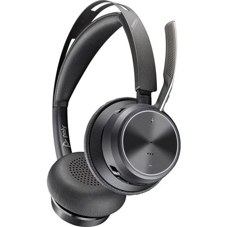 Poly Voyager Focus 2 UC USB-C-C Headset ohne Ladestation, USB-C/A Adapter