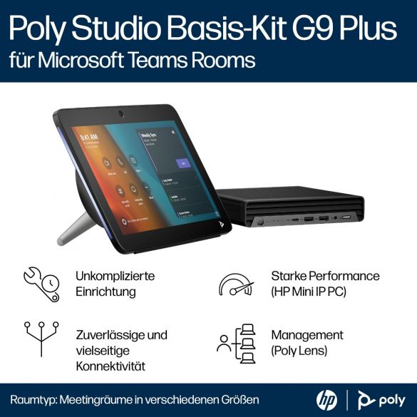 Poly Studio Basis Kit G9 Plus Teams HP Mini IP PC mit TC10