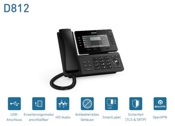 Snom D812 SIP schwarz Tischtelefon