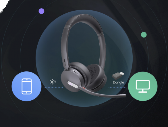 Yealink WH64 Hybrid Dual Teams Headset inkl. Ladestation